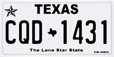 TX license plate CQD1431