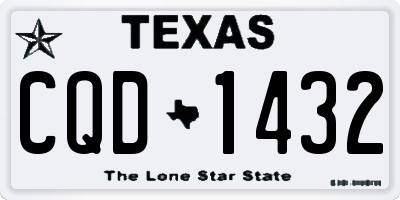 TX license plate CQD1432
