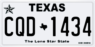 TX license plate CQD1434