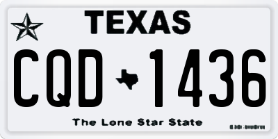 TX license plate CQD1436