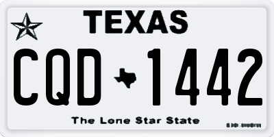 TX license plate CQD1442
