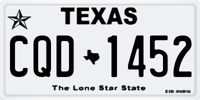 TX license plate CQD1452