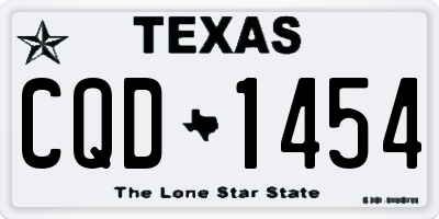 TX license plate CQD1454