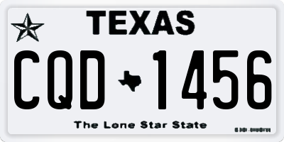 TX license plate CQD1456