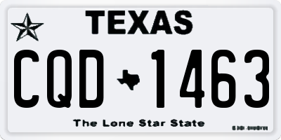 TX license plate CQD1463