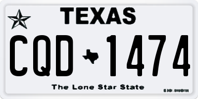 TX license plate CQD1474