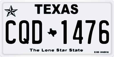 TX license plate CQD1476