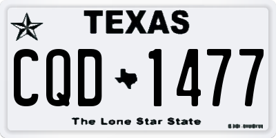 TX license plate CQD1477