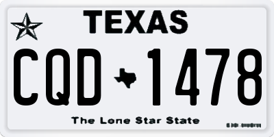 TX license plate CQD1478