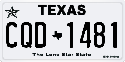 TX license plate CQD1481