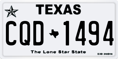 TX license plate CQD1494