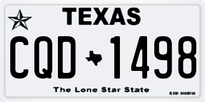 TX license plate CQD1498