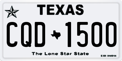 TX license plate CQD1500