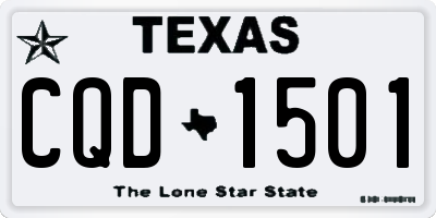TX license plate CQD1501