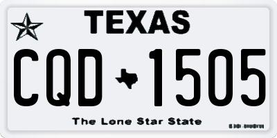 TX license plate CQD1505