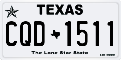TX license plate CQD1511