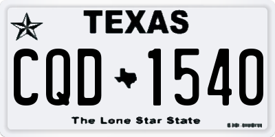 TX license plate CQD1540