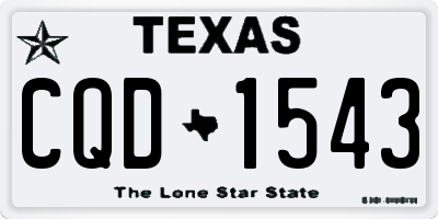 TX license plate CQD1543