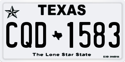 TX license plate CQD1583