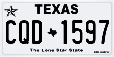 TX license plate CQD1597