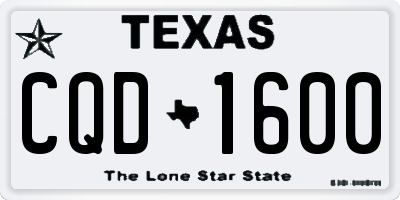 TX license plate CQD1600