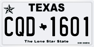 TX license plate CQD1601