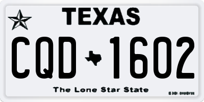 TX license plate CQD1602