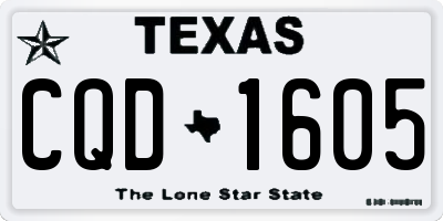 TX license plate CQD1605
