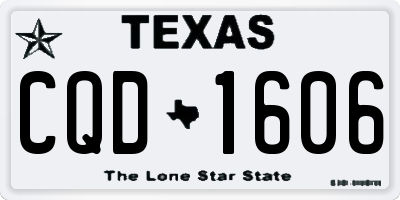 TX license plate CQD1606