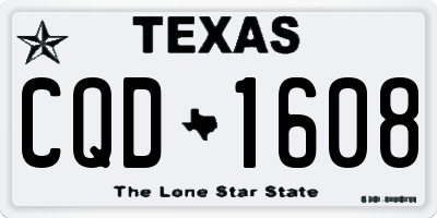 TX license plate CQD1608