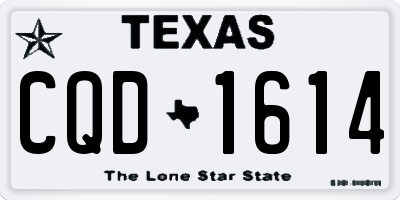 TX license plate CQD1614