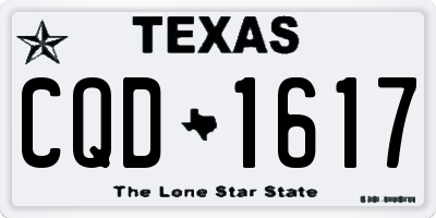 TX license plate CQD1617