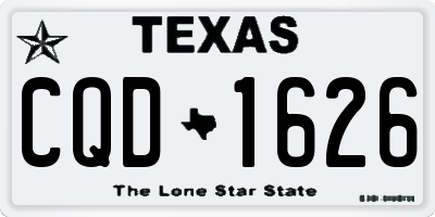 TX license plate CQD1626