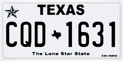 TX license plate CQD1631