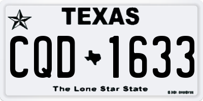 TX license plate CQD1633
