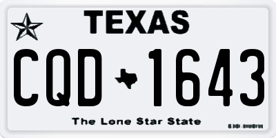TX license plate CQD1643