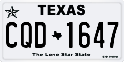 TX license plate CQD1647