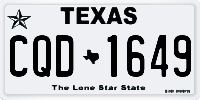TX license plate CQD1649