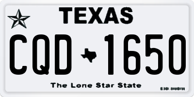 TX license plate CQD1650
