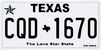 TX license plate CQD1670