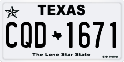 TX license plate CQD1671