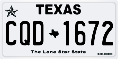 TX license plate CQD1672