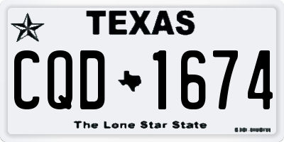 TX license plate CQD1674