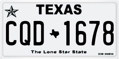 TX license plate CQD1678