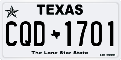 TX license plate CQD1701