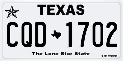 TX license plate CQD1702