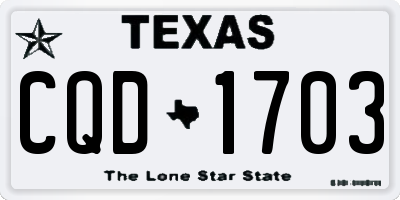 TX license plate CQD1703