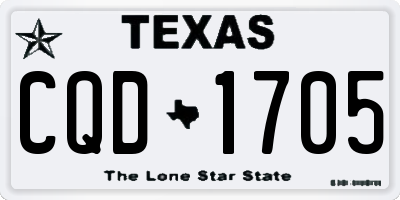 TX license plate CQD1705