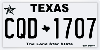 TX license plate CQD1707