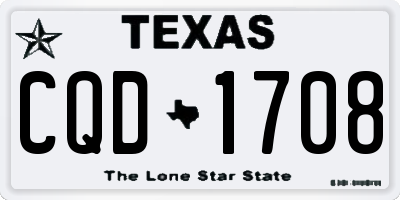 TX license plate CQD1708